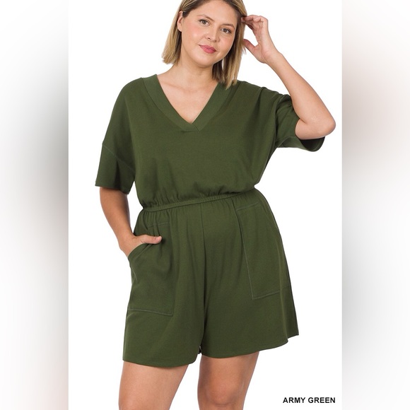 Pants - #3 ARMY GREEN PLUS SIZE ROMER WITH POCKETS